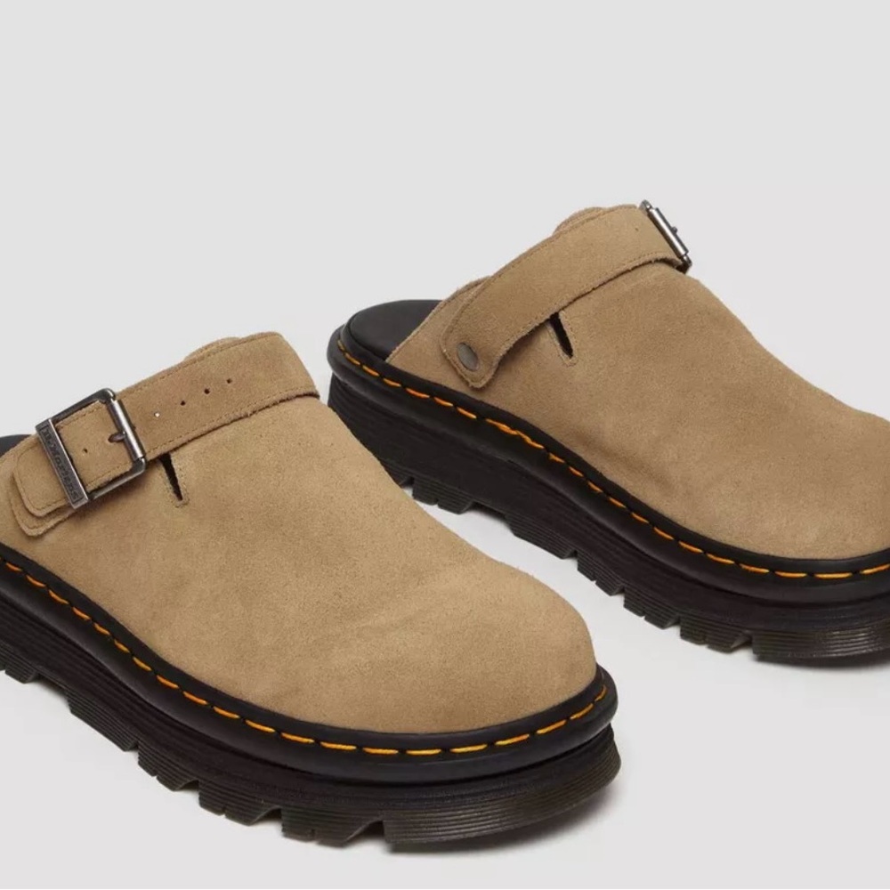 Dr. Martens Tan Platform Shoes with Chunky Sole